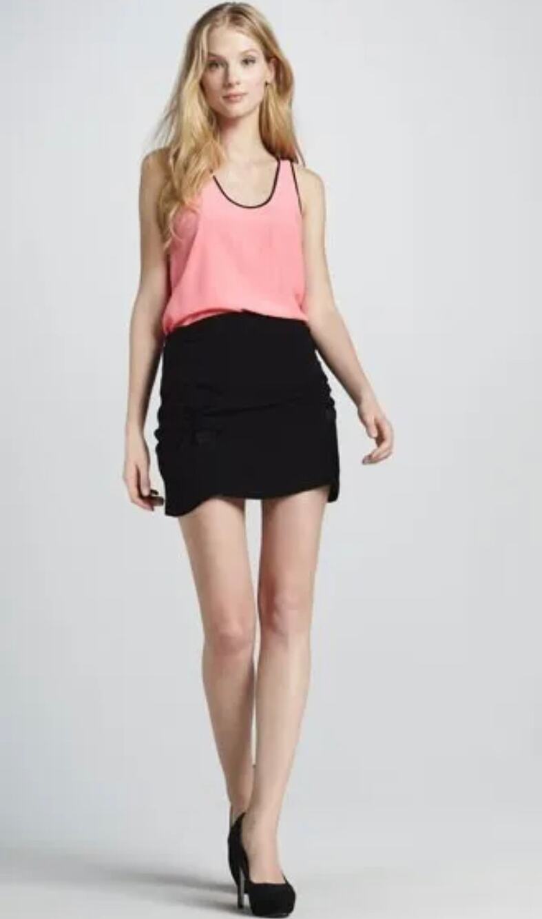 Diane Von Furstenberg DVF Loranne Neon color block Silk Dress Pink 6